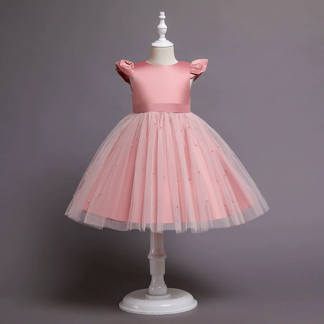 Qiopertar Jupe Longue pour Filles Bébé Robe de Performance Princesse avec Nœud en Solde à Moins de 5$ en Solde