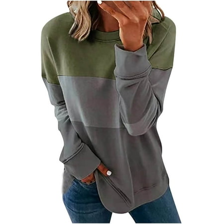 

Fall Tops for Women Long Sleeve Shirts for Women Women s Round Neck Fashion Casual Long Sleeve Print Sweatshirt Tops Blouse Womens Tops Corset Tops for Women