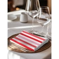 thumbnail image 6 of Red Pink Stripe Cloth Napkins Set of 4 Reusable Dinner Napkins, Geometric White Vertical Striped Cocktail Napkin Washable Table Napkins for Wedding/Holiday Party/Baby Shower 20"x20", 6 of 7