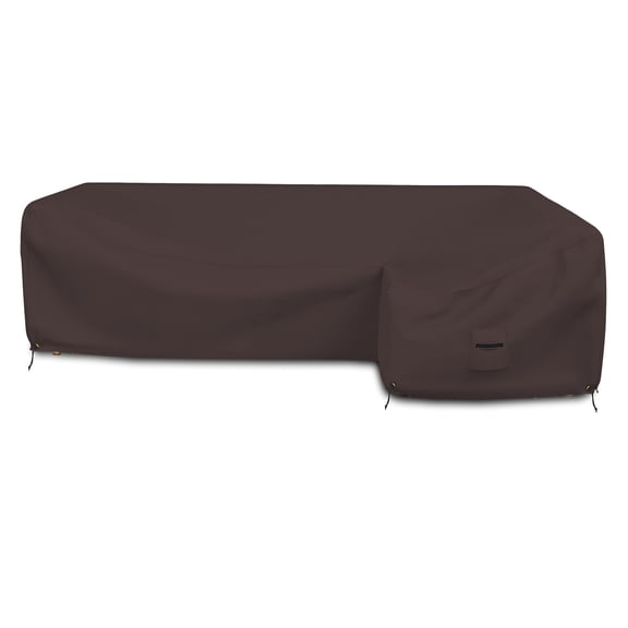 Covers & all L Shape Sectional Sofa Cover, 18 Oz, Waterproof & UV-Resistant, Ideal for Indoor / Outdoor 100" x 130" x 38" x 34" (Right Side, Coffee)