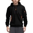 thumbnail image 2 of Miluxas Boys Half Zip Hoodies Casual Fall Winter Fashion Long Sleeve Hooded Sweatshirts Baggy Comfy Pullover Tops with Pockets Black 14 Years, 2 of 9