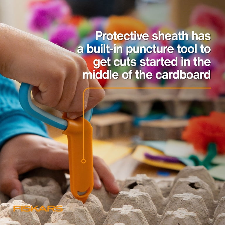 Fiskars Kids Cardboard Creator Cutting Craft Knife with Sheath