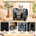 thumbnail image 3 of Naeqieo Pet Carrier with Wheels for Cat and Small Dog , Foldable Airline Approved Rolling Pet Carrier 17 lbs with Telescopic Handle, Gray, 3 of 8