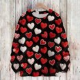 thumbnail image 2 of Dwralegc Valentine Clothes for Women Heart Graphic Lightweight Sweaters Long Sleeve Knitted Fashion Spring Casual Pullover Deep Red M, 2 of 4