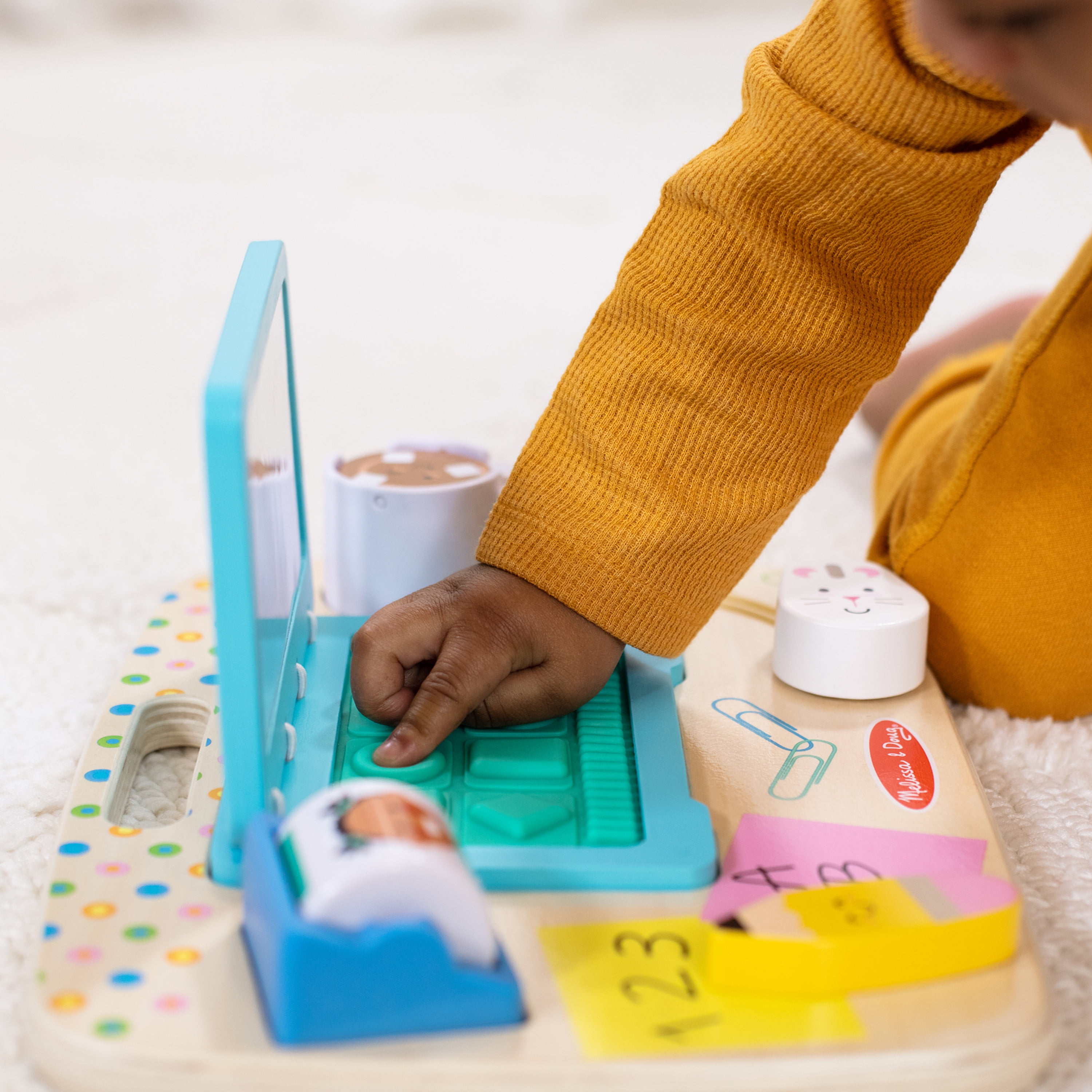 Melissa & Doug Wooden Work & Play Desktop Activity Board Infant and Toddler Sensory Toy - FSC Certified