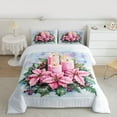 thumbnail image 2 of Manfei Pink Christmas Flower Bedding Comforter Set,Merry Xmas Twin Comforter Sets,Rustic Xmas Berry Bedding Set For Kids,Breathable Home Decor,2-Piece, 2 of 8