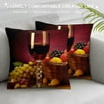 thumbnail image 3 of Pratyus Wine Fruit Still-Life Modern Farmhouse Rustic Decorative Pillow Covers 1PC, Short Plush, Breathable, Fade Resistant, Square Design, Zipper Closure 24x24in, 3 of 5