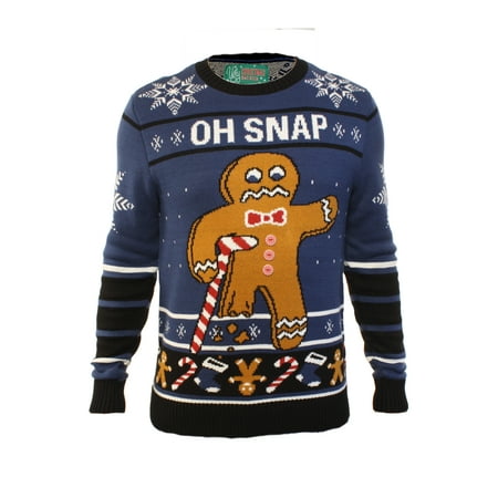 Ugly Christmas Sweater - Ugly Christmas Sweater Men's Oh Snap Bite Me ...