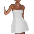 thumbnail image 1 of Robe Tube Sans Bretelles pour Femmes, Robe de Soirée Boîte de Nuit, Robe de Bal Courte Blanche P, 1 of 10