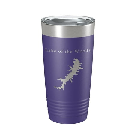 

Lake of the Woods Map Tumbler Travel Mug Insulated Laser Engraved Coffee Cup Virginia 20 oz Purple