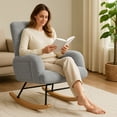 thumbnail image 6 of CloudRest Pro Nursery Rocking Chair, Cozy Accent Chair for Nursery/Bedroom/Living Room, Gray, 6 of 6