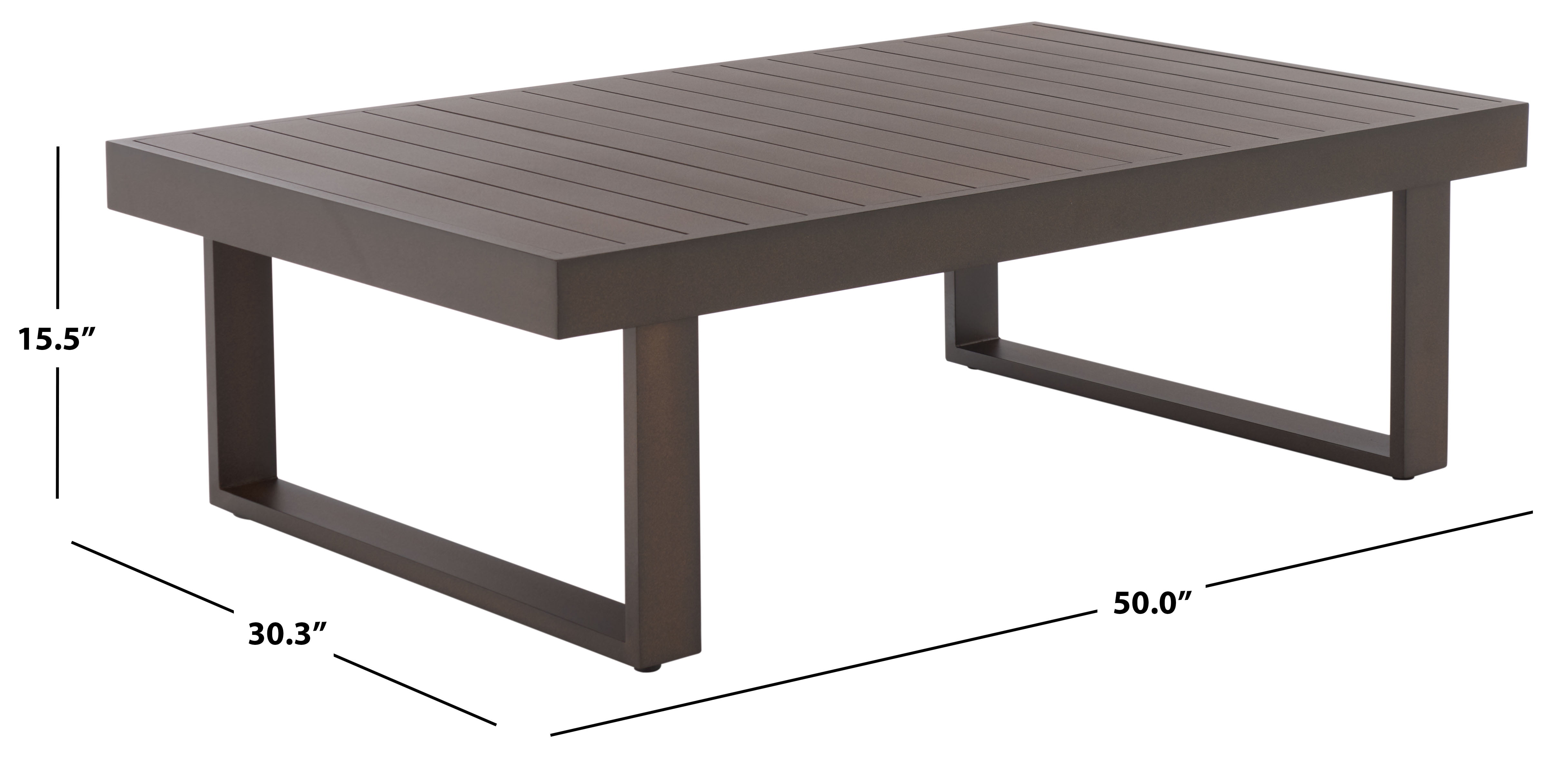 Safavieh Fash Outdoor Morden Metal Coffee Table, Brown