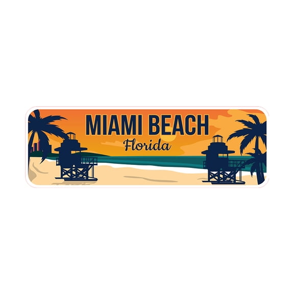 Standard Plus Miami Beach, Florida Wall or Door Sign | Famous US Beaches Souvenir - Small