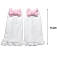 thumbnail image 5 of Dengjunhu 1 Pair Women Leg Warmers Pink Bow Plush Autumn Winter Japanese Style Sweet Ruffles Leg Socks for Daily Wear, 5 of 7