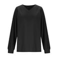 thumbnail image 4 of Akafmk Womens Long Sleeve Maternity Tops,Women's Maternity Waffle Knit Solid Color V Neck Long Sleeve Pullover Hoodie Style Loose Casual Pregnancy Tops, 4 of 4
