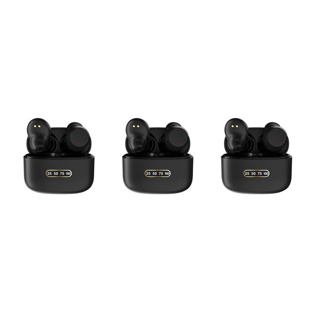 Bearachild Auricular Bluetooth compatible con tapa de silicona Control táctil Auricular Auricular Negro Type1 NO1