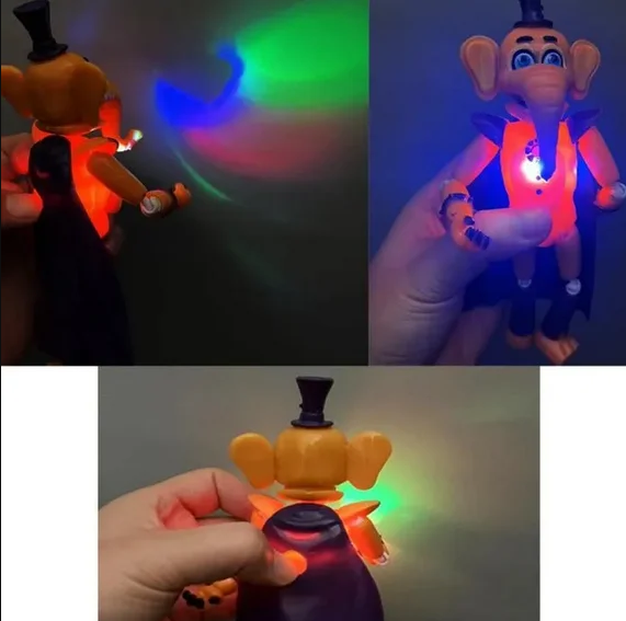 FNAF Action Figures, 6 PCS Toy Figures, 5.5 Inches Collectible Toys Set with Ball Joint Connection Light, Cake Toppers for Video Games Fans Boys, Girls, Kids Adults as Gifts