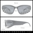 thumbnail image 4 of Gothic Bold Edgy Thorn Stud 90s Sporty Wrap Plastic Punk Sunglasses Black, 4 of 8