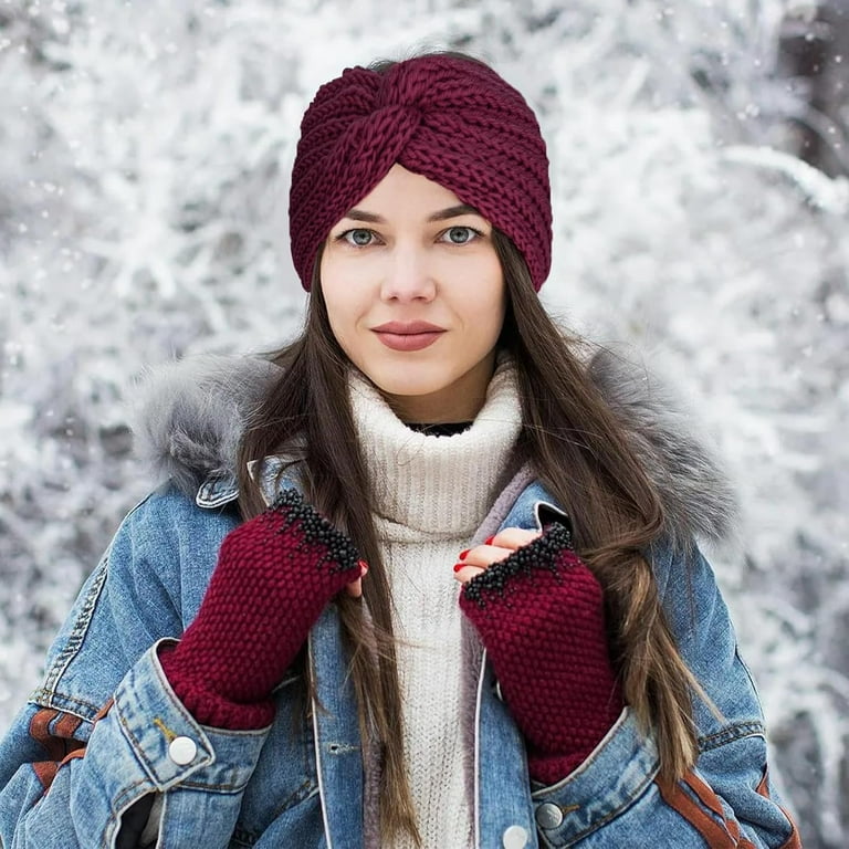 Women Ladies Winter Crochet Knit Knitted Soft Hat Headband - Foto 6