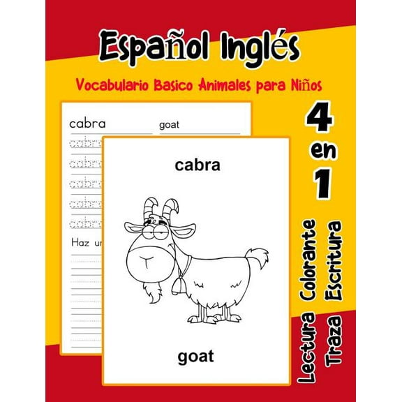 Español Inglés Vocabulario Basico Animales para Niños: Vocabulario en espanol Ingles de preescolar (Paperback) by Lara Goncalves