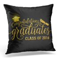 thumbnail image 1 of BSDHOME Black Graduations Congratulations Graduates 2016 Class of Glitter Glittering Sign for the Party Pillow Cover 16x16 Inches Throw Pillow Case Cushion Cover, 1 of 1
