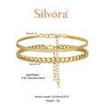 thumbnail image 6 of Silvora Gold Plated Layered Anklets for Women Stackable Flat Snakle and Cuban Link Chain Ankle Bracelet Set Adjustable Foot Chain Summer Beach Jewelry Gifts for Granddaughter Christmas, 6 of 6