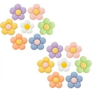 CHARMARK Flower Shoe Charms for Girls Cute Flower Designer Shoe Charms for Adults Teens Kids Kawaii Shoe Decoration Charms with Buttons for Clog Sandals Birthday Party Gift