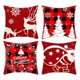 thumbnail image 1 of Decoración navideña para el hogar: fundas de almohada navideñas de invierno, navideñas, rústicas, para exteriores, con copos de nieve rojos, juego de 4 fundas de almohada para sofá cama, decoración, 1 of 8