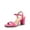 HOT PINK, variant on Women's Chunky Heels Block Round Open Toe Ankle Strap Heel Fashion Wedding Party Comfort Dress Sandals Shoes