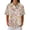 Multicolor, variant on Womens Plus Size Casual Henley Waffle Knit Button-Up Top Short Sleeve Polo Shirt Hawaiian Shirt