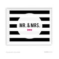 thumbnail image 1 of Mr. & Mrs. Modern Black and White Stripes Wedding Party Signs, 1 of 1