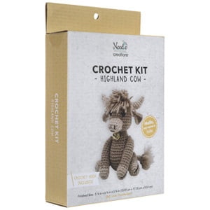 Fabric Editions Needle Creations Crochet Kit-Highland Cow