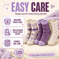 thumbnail image 2 of Girls Heat Retainer Boot Socks, 3 Pack, Warm Thermal Cushioned Crew Socks, PURPLE, M/L, 2 of 8