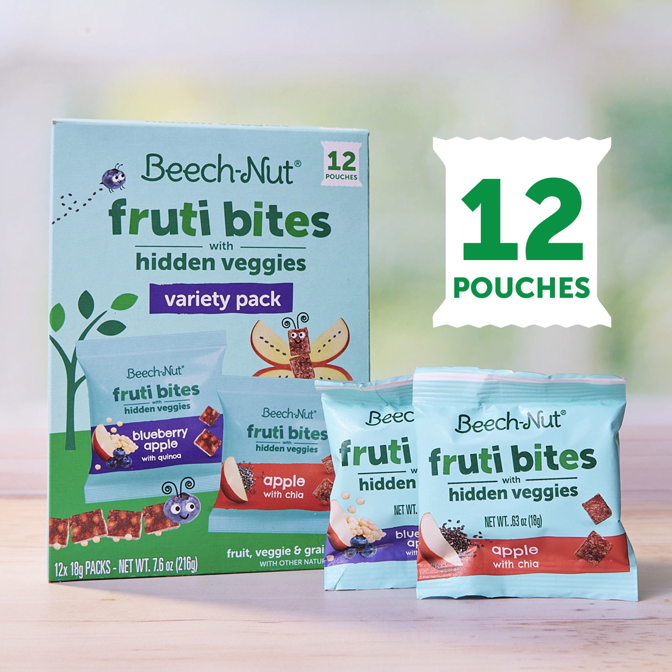 Beech-Nut Fruti Bites Toddler Snack with Hidden Veggies, Fruit Snack Variety Pack, 72 Pack