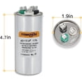 thumbnail image 3 of TOMORAL 45+10 MFD 45/10 uF ±5% 370VAC/440 Volt CBB65 Dual Run Round Capacitor for AC. for Condenser Straight Cool or AC Motor and Fan Starting or Heat Pump Air Conditioner (Universal Compatibility), 3 of 5