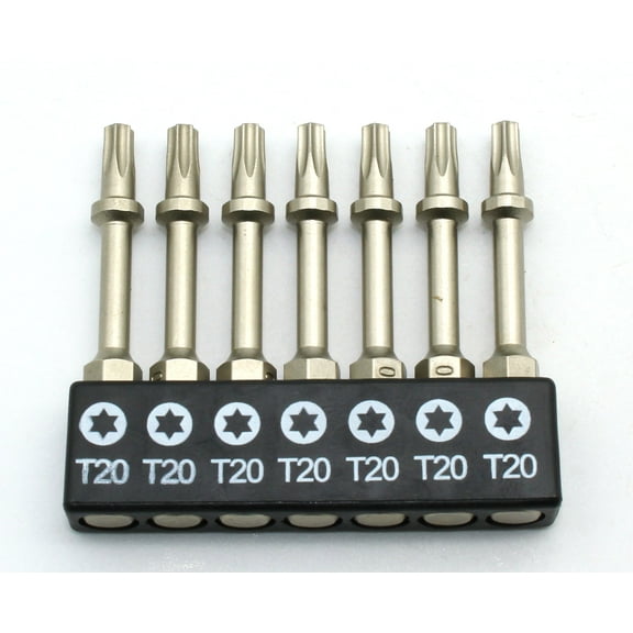 TMAX 7 pc 2 Inch (50mm) T20 Screwdriver Bit Set S2 Steel High Torque with 1/4 Inch Shank