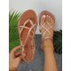 thumbnail image 1 of Vacation Thong Sandals For Women, Braid Detail Flat Sandals, 1 of 4