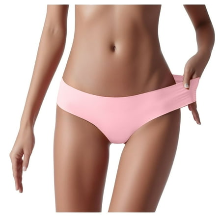 Underwear Breathable Midwaist Silk Non- Color Solid Women s Panties For Women Sexy Cute Thong Bikini Underwear For Women