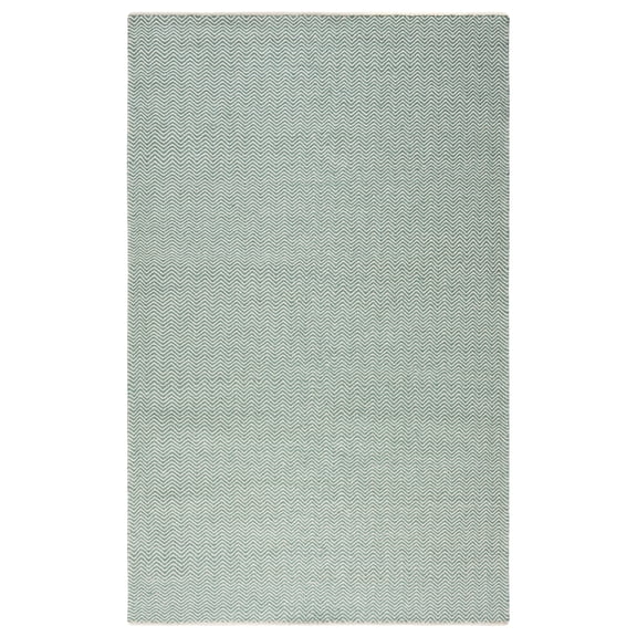 Twist 2'6" x 8' Chevron Green Off White Hand Woven Area Rug