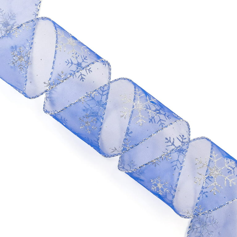 Jam Paper 2.5 x 10yd. Wired Glitter Snowflake Ribbon | Michaels