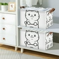 thumbnail image 2 of Yayeee Foldable Storage Basket for Shelves with Handles Set of 2 Waterproof Cloth Bins, Cute Chubby Cat, 2 of 7