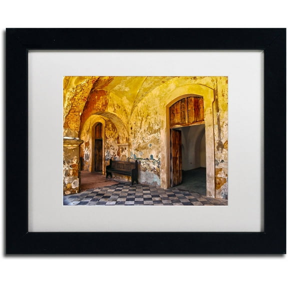 Trademark Fine Art "Castillo de San Felipe del Morro 1" Canvas Art by CATeyes, White Matte, Black Frame