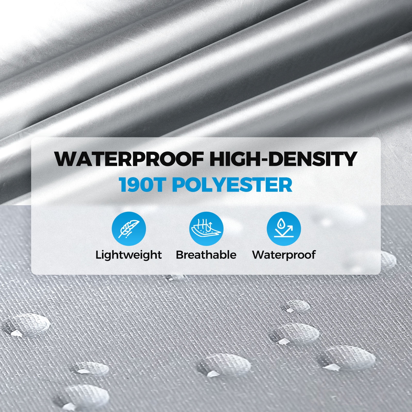 SUV Waterproof Car Covers for Automobiles All Weather Season Rain  Snowproof Sun UV ProtectionOutdoor Full Cover Universal, Fit for 182"To190"SUV,Silver