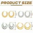thumbnail image 7 of DESIGNICE 4 Pairs Statement Earrings for Women,Stainless Steel Plated C-Shaped Hoop Gold Earrings for Women,Gold Hoop Earrings for Women Fashion Jewelry Gift,Style3, 7 of 7
