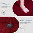 thumbnail image 3 of Alfombra de baño Walensee, grande, roja, 60 x 180 cm, extra suave, absorbente, 3 of 8