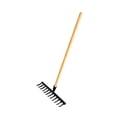 thumbnail image 3 of jinwen Garden Leaf Rake Wooden Handle Flower Bed Weeding Gathering Leaves Lawn Rake 12 Teeth 40x12x10cm, 3 of 9
