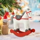 thumbnail image 5 of Adornos navideños, regalos navideños, adorable caballo mecedor de madera, regalo navideño hecho a mano, escultura de caballo de madera para interiores, decoración de escritorio invernal, bandeja escal, 5 of 6