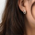 thumbnail image 3 of Korean White Drip Oil Circular Stud Earrings for Women Exquisite Sparkling Crystal Geometric Round Earrings Party Jewelry Gifts, 3 of 9