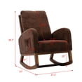 thumbnail image 7 of Rocking Chair,Mid-Century Modern Nursery Rocking Armchair ,Comfortable Fabric Rocker Padded Seat Wood Frame,Tufted Upholstered High Back Accent Chair for Home Living Room, Coffee, 7 of 7