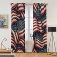 thumbnail image 2 of Independence Day Kitchen Curtains Window Panels, Red Blue USA Flag Retro Patriotic Stars Stripes Insulated Window Treatment Curtain, Grommet Curtains for Bedroom/Living Room, 2 Piece 42"Wx84"L, 2 of 8